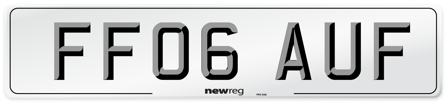 FF06 AUF Number Plate from New Reg